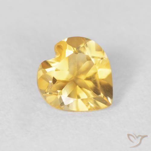 Citrino Dorato medio naturale da 0.58 ct, Cuore, VVS-VS