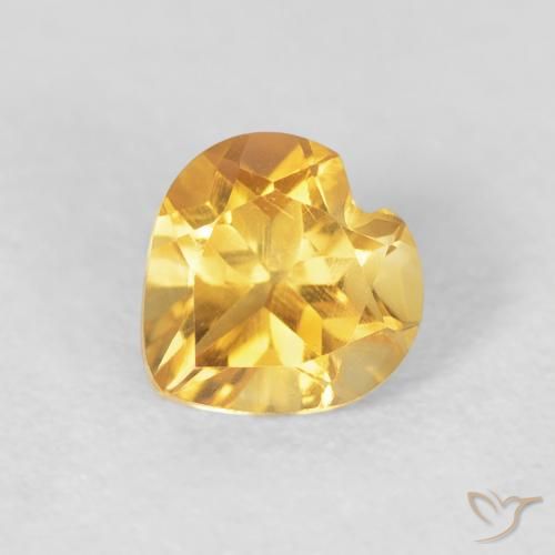 0.73ct Naturale Oro medio Citrino, Cuore, VVS-VS