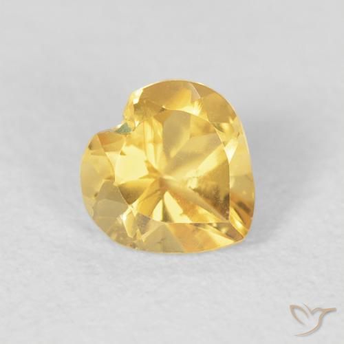 Citrino Arancio dorato naturale da 0.77 ct, Cuore, VVS-VS
