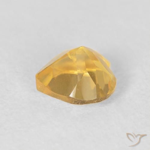 Citrino Arancio dorato naturale da 0.77 ct, Cuore, VVS-VS