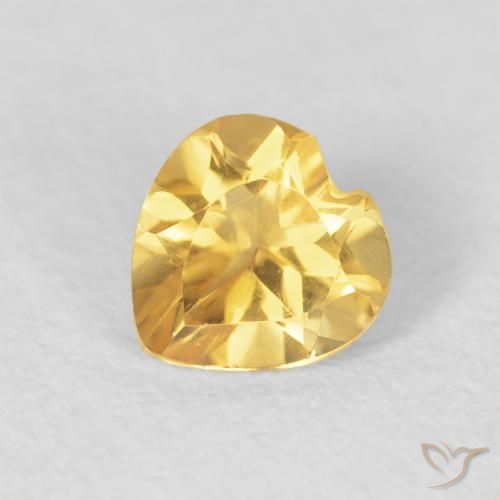 0.78ct Naturale Dorato medio Citrino, Cuore, VVS-VS