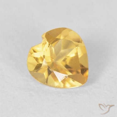 Citrino Dorato medio naturale da 0.78 ct, Cuore, VVS-VS