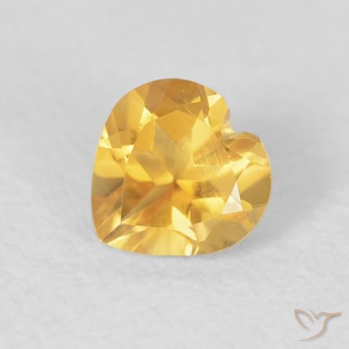 Citrino Oro medio naturale da 0.81 ct, Cuore, VVS-VS