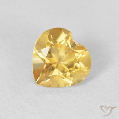 0.74ct Naturale Dorato medio Citrino, Cuore, VVS-VS