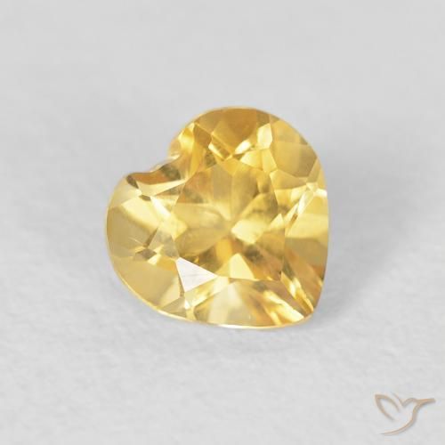 Citrino Dorato medio naturale da 0.74 ct, Cuore, VVS-VS