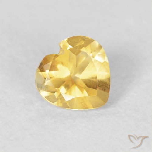 Citrino Arancio dorato naturale da 0.44 ct, Cuore, VVS-VS