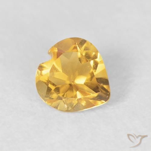 Citrino Oro brillante naturale da 0.39 ct, Cuore, VVS-VS