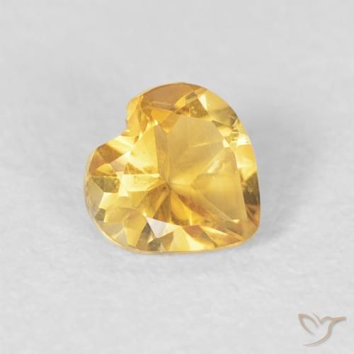Citrino Arancio dorato naturale da 0.42 ct, Cuore, VVS-VS
