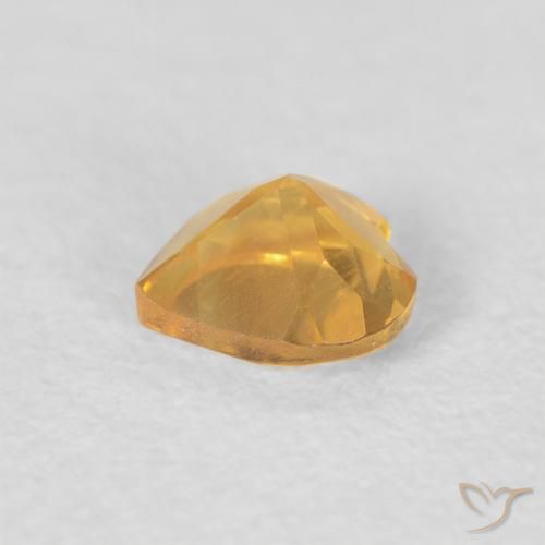 Citrino Arancio dorato naturale da 0.42 ct, Cuore, VVS-VS