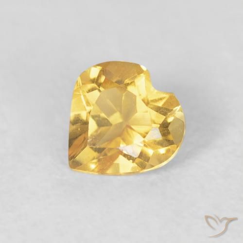 0.40ct Naturale Dorato medio Citrino, Cuore, VVS-VS