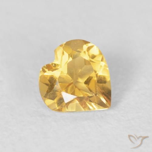 Citrino Dorato medio naturale da 0.40 ct, Cuore, VVS-VS