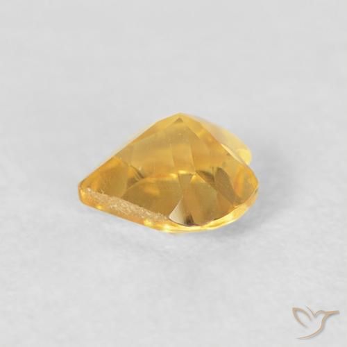 Citrino Dorato medio naturale da 0.40 ct, Cuore, VVS-VS