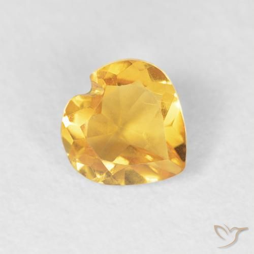 0.43ct Naturale Dorato medio Citrino, Cuore, VVS-VS