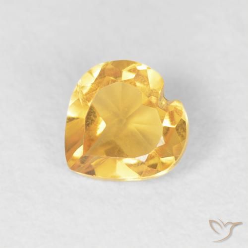 Citrino Dorato medio naturale da 0.43 ct, Cuore, VVS-VS