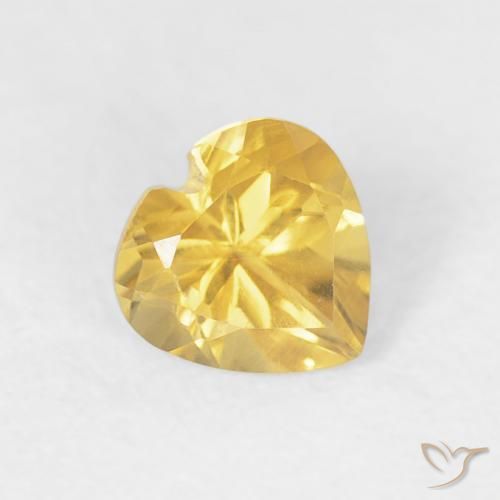 Citrino Arancio dorato naturale da 0.43 ct, Cuore, VVS-VS