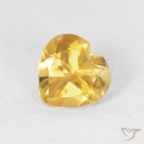 0.45ct Naturale Oro medio Citrino, Cuore, VVS-VS
