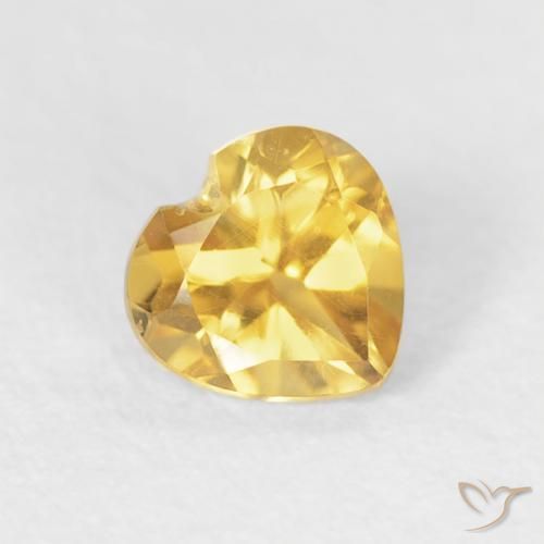 Citrino Oro medio naturale da 0.45 ct, Cuore, VVS-VS