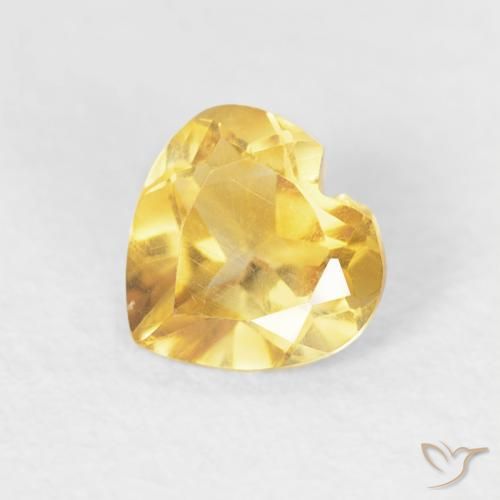 0.42ct Naturale Oro medio Citrino, Cuore, VVS-VS