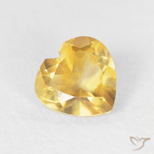 Citrino Oro medio naturale da 0.42 ct, Cuore, VVS-VS