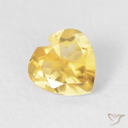 Citrino Oro brillante naturale da 0.46 ct, Cuore, VVS-VS