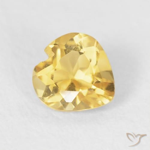 Citrino Oro brillante naturale da 0.48 ct, Cuore, VVS-VS