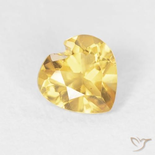 Citrino Oro brillante naturale da 0.39 ct, Cuore, VVS-VS