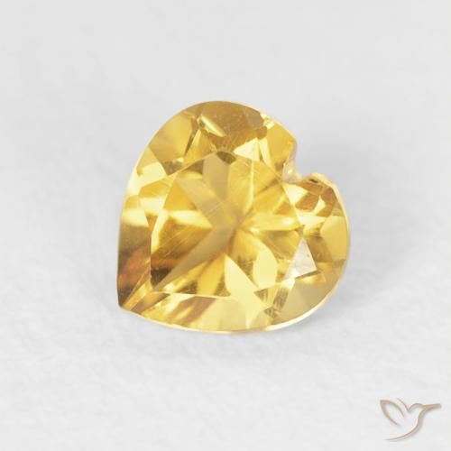 0.44ct Naturale Oro brillante Citrino, Cuore, VVS-VS