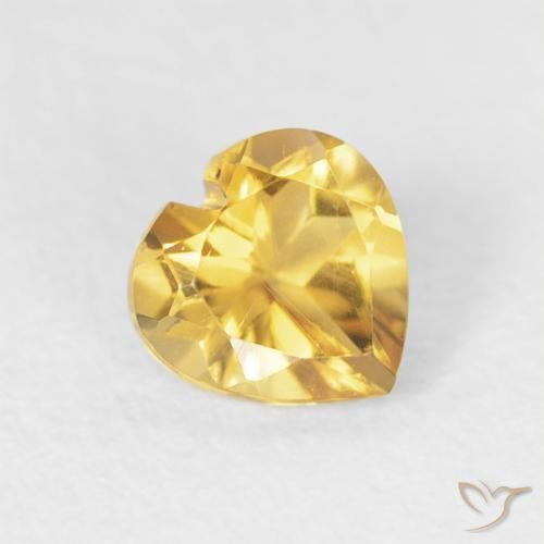 Citrino Oro brillante naturale da 0.44 ct, Cuore, VVS-VS