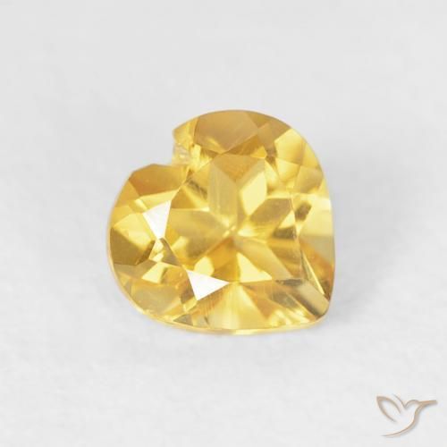 Citrino Oro brillante naturale da 0.45 ct, Cuore, VVS-VS