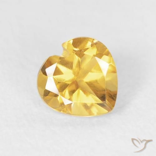 Citrino Oro brillante naturale da 0.44 ct, Cuore, VVS-VS