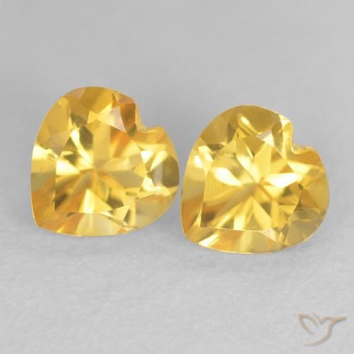 1.58ctw Naturale Arancio dorato Citrino, Cuore, VVS