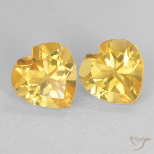 Gemme di Citrino Arancio dorato naturale da 1.58 ct, Cuore, VVS