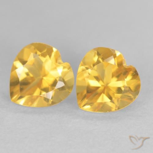 1.58ctw Naturale Dorato Citrino, Cuore, VVS