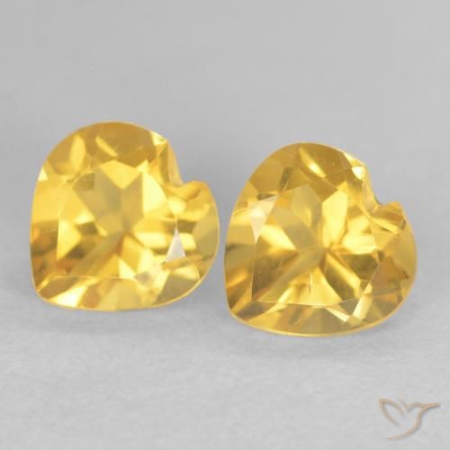 1.56ctw Naturale Arancio dorato Citrino, Cuore, VVS