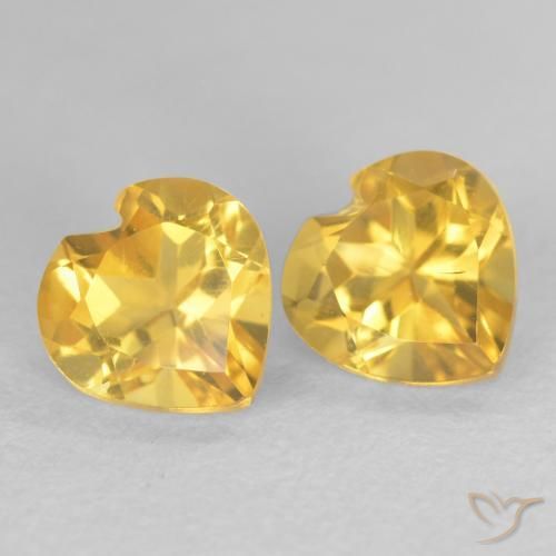 Gemme di Citrino Arancio dorato naturale da 1.56 ct, Cuore, VVS