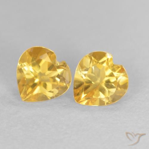 0.90ctw Naturale Dorato Citrino, Cuore, VVS-VS
