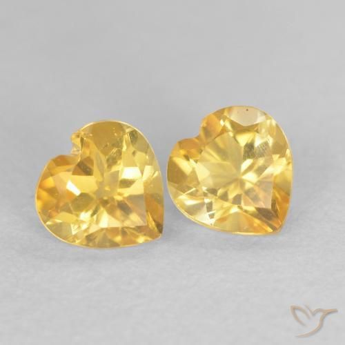 Gemme di Citrino Dorato naturale da 0.90 ct, Cuore, VVS-VS