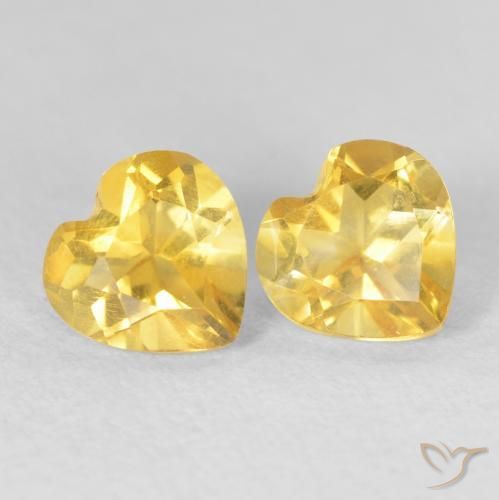 Gemme di Citrino Arancio dorato naturale da 1.45 ct, Cuore, VVS-VS