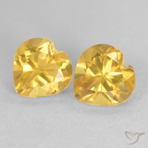 Gemme di Citrino Dorato medio naturale da 1.69 ct, Cuore, VVS-VS