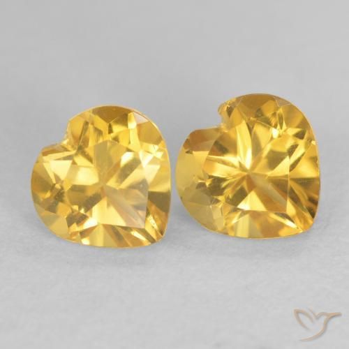 Gemme di Citrino Dorato medio naturale da 1.69 ct, Cuore, VVS-VS