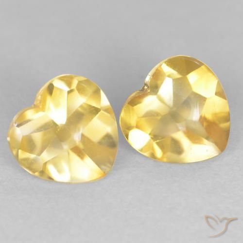Gemme di Citrino Arancio dorato naturale da 1.60 ct, Cuore, Trasparente