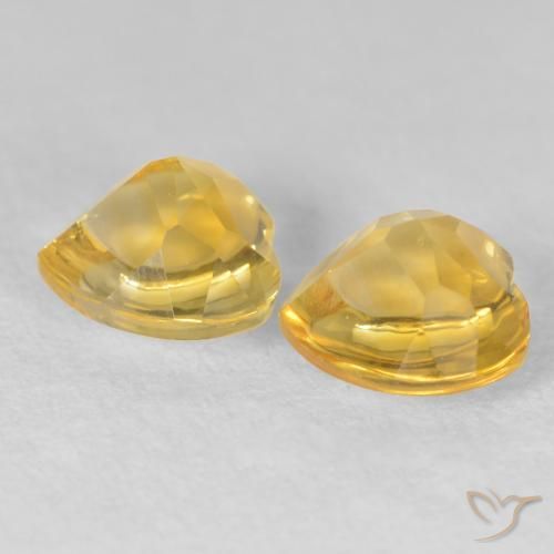 Gemme di Citrino Arancio dorato naturale da 1.60 ct, Cuore, Trasparente