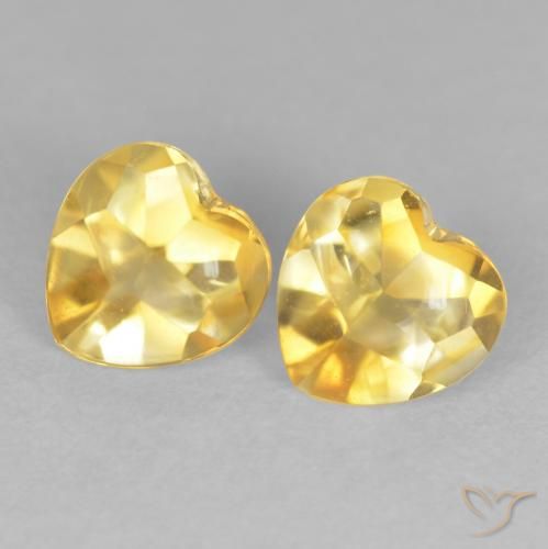 1.65ctw Naturale Arancio dorato Citrino, Cuore, Trasparente