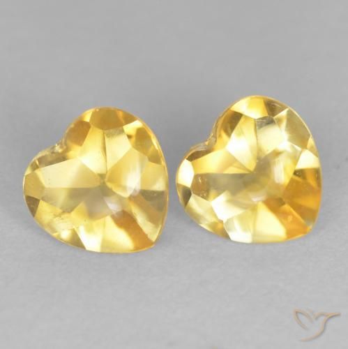 Gemme di Citrino Arancio dorato naturale da 1.65 ct, Cuore, Trasparente