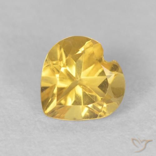 0.45ct Naturale Dorato medio Citrino, Cuore, VVS-VS
