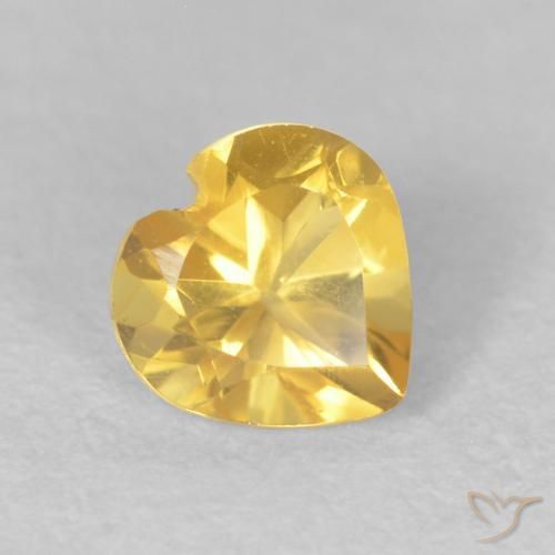 Citrino Dorato medio naturale da 0.45 ct, Cuore, VVS-VS
