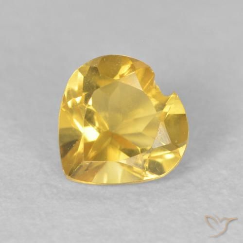 Citrino Dorato medio naturale da 0.47 ct, Cuore, VS