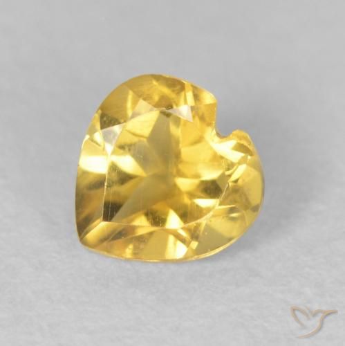0.45ct Naturale Dorato medio Citrino, Cuore, VS