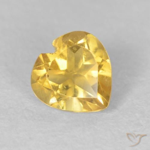 Citrino Dorato medio naturale da 0.45 ct, Cuore, VS