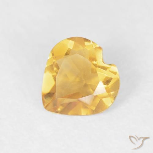 0.35ct Naturale Arancio dorato Citrino, Cuore, VVS